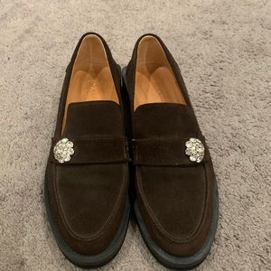 Brown ganni loafer size 37